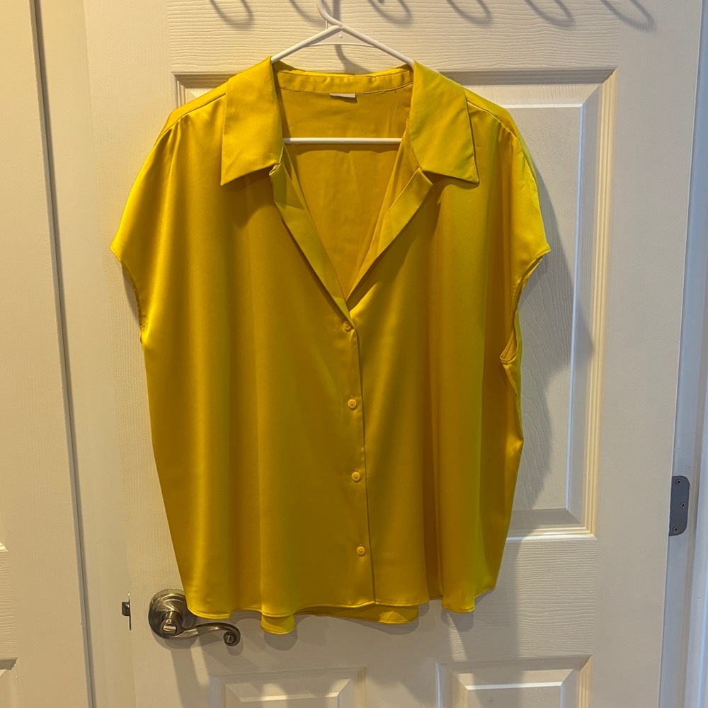 Yellow Satin Women's Top